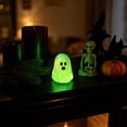 thumbnail image 4 of Dmlowu Halloween Decor Indoor Party Favors - 3 Pack Mini Ghosts Glow in The Dark, Tiny Resin Statue Ornaments Ghost Decor for Shelf Desk Mantel Home, 4 of 6