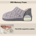 thumbnail image 7 of LongBay Women's Warm Wool Yarn Cable Knitted Bootie Fuzzy Slippers Memory Foam Anti-Skid Sole House Shoes Indoor Outdoor, 7 of 7