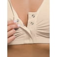 thumbnail image 5 of Snap Front Seamless Bra with Ultra-Wide Straps For Comfort and Support, Plush Fabric - Nude, XL, 5 of 7
