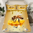 thumbnail image 2 of Honeybee Bed Sheets Set Yellow Sequin Fluid Art Sheets,Crystal Diamond Sheet Set Twin,Bee Beetles Fitted Sheet Cute Animals Bugs Room Decor, 2 of 7