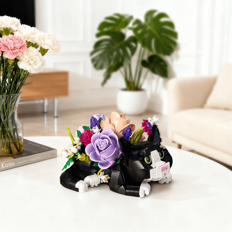 Tuxedo Cat Flowers Succulent Planter Building Blocks Botanical
