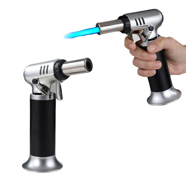 Inflatable Windproof Metal Spray Gun, Suitable for Direct-Fire Lighters (Butane-Free).