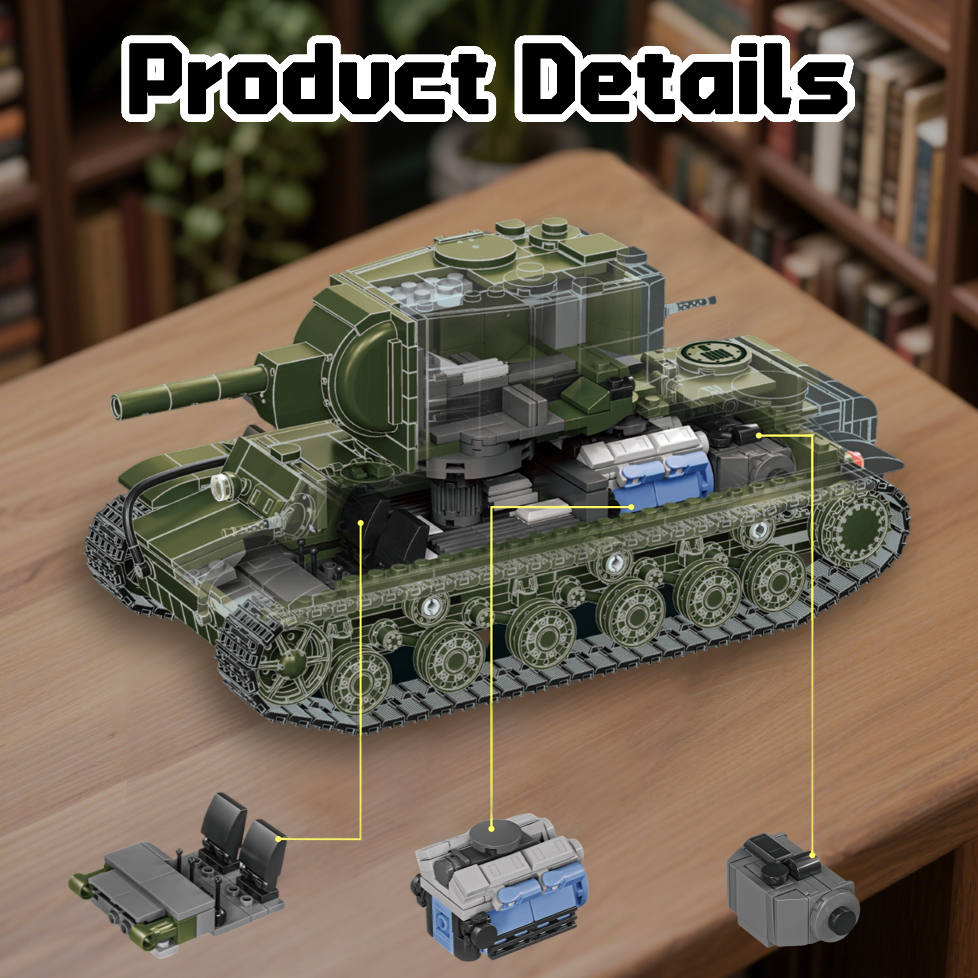 Remocguys Military KV-2 Heavy Tank Building Block Set Compatible