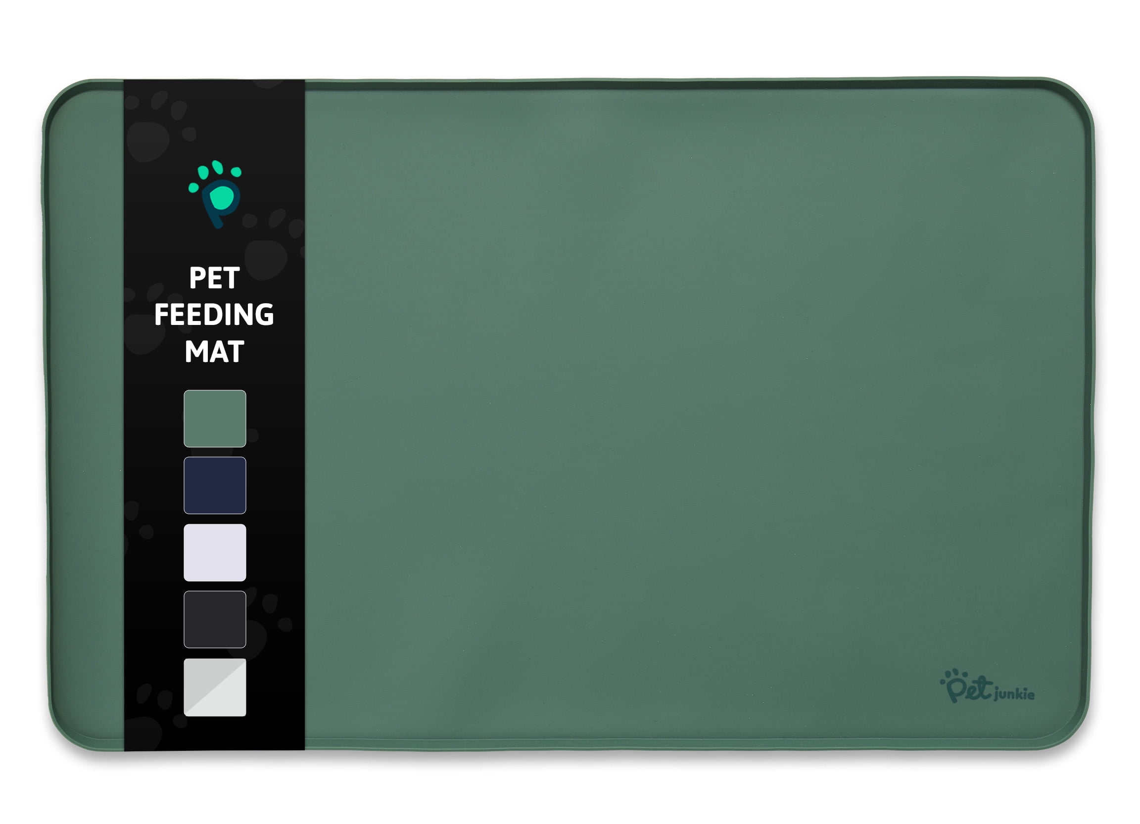 Pet Junkie Silicone Mat for Pet Food and Water Bowls, Waterproof Dog or