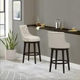thumbnail image 5 of Hillsdale Halbrooke 30" Wood Transitional Bar Stool in Cream/Brown, 5 of 12