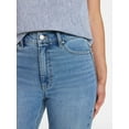thumbnail image 5 of Time and Tru Women's High Rise Straight Leg Jeans, 30" Inseam Regular, Sizes 0-20, 10S-16S, 5 of 6