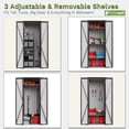 thumbnail image 4 of Patiowell, 26cu.ft Tall Black Steel Shed with 3-Tier Shelves - Vertical Organizer Shed for Garden/Tools, 4 of 9