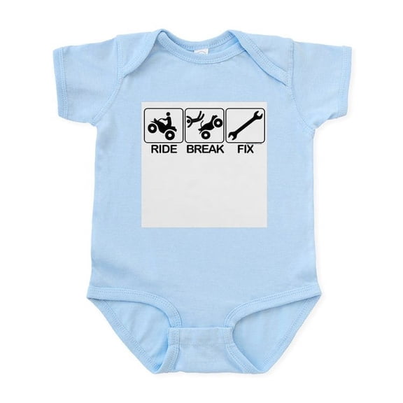 CafePress - ATV, Ride, Break, Fix. ATV Infant Bodysuit - Baby Light Bodysuit, Size Newborn - 24 Months