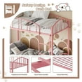 thumbnail image 6 of Twin Over Twin Bunk Bed, Floor Bed Bottom Bunk, Heavy Duty Metal Low Bunkbed with Metal Slats Ladder High Safety Full-Length Guardrail for Adults, Noise Free, No Box Spring Required, 6 of 7