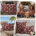 thumbnail image 5 of Red White Floral Outdoor Waterproof Pillow Covers, Farmhouse Retro Botanical Leaves Decorative Square Throw Pillowcase Sofa Cushion Sham for Patio/Couch/Chair, 18"x18" 2 Pack, 5 of 8