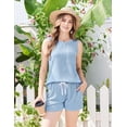 thumbnail image 2 of Ekouaer Two Piece Summer Outfits 2 Piece Sets Cruise Lounge Set Sleeveless Tank & Shorts Pajama Set with Pockets, 2 of 6