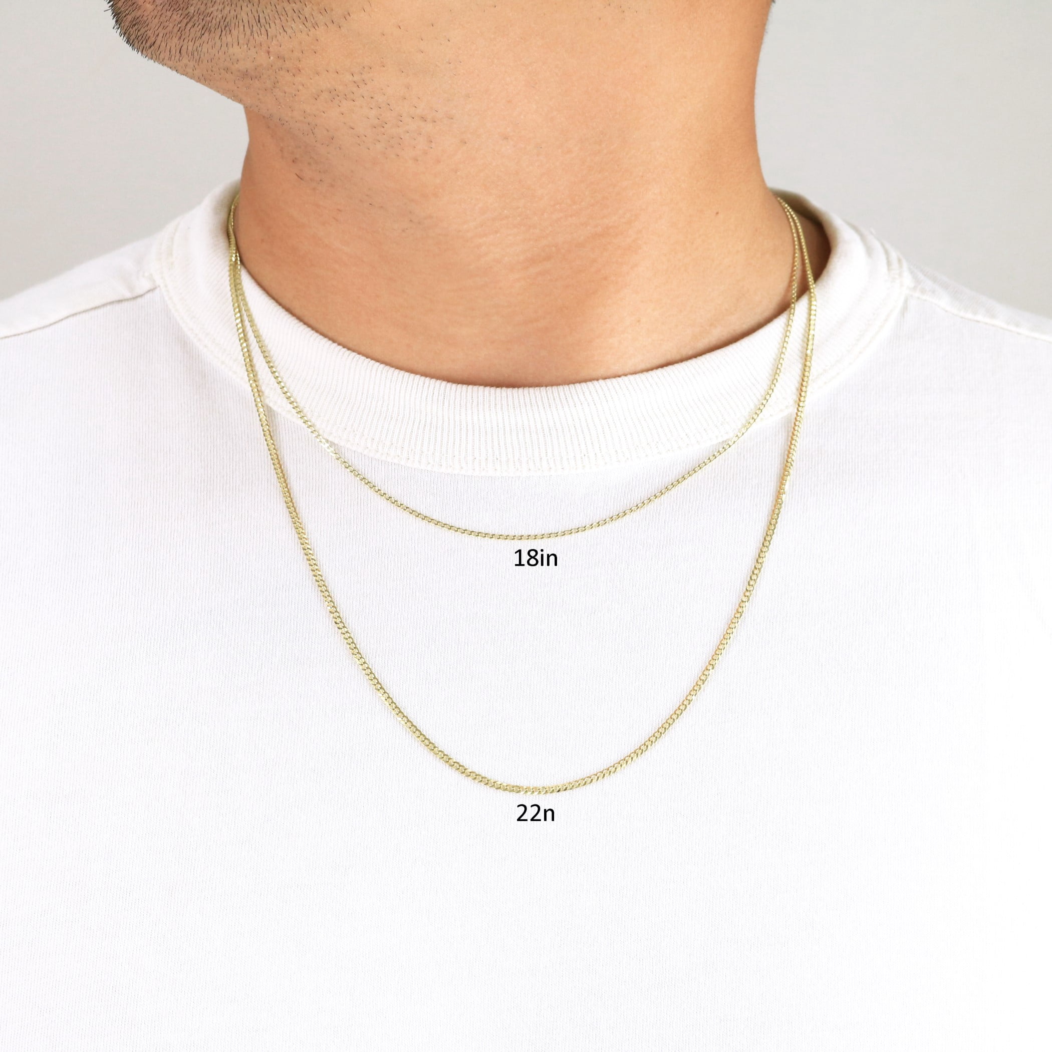 Nuragold 14k Real Yellow Gold Solid Cuban Curb Link 1.5mm Chain Necklace ((16"-24") Dainty Italian Jewelry for Men & Women