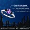 thumbnail image 2 of Gem Stone King 925 Sterling Silver Purple Amethyst and Black Onyx Engagement Ring for Women | 1.01 Cttw | Oval Checkerboard 7X5MM | Gemstone February Birthstone | Size 8, 2 of 6