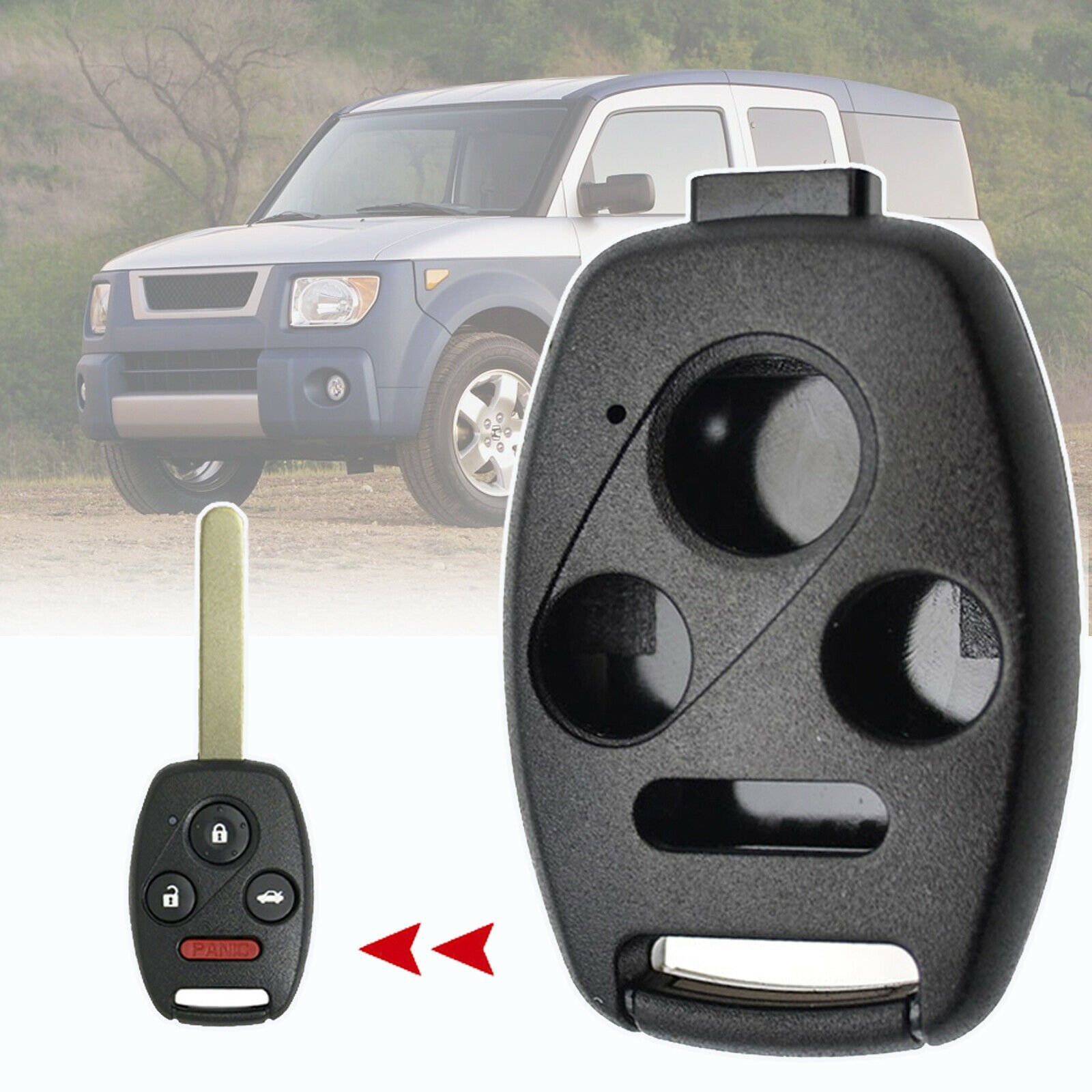 Replacement Key Shell Remote Key Case Fob 4 Buttons for Honda Accord 2013-2014 