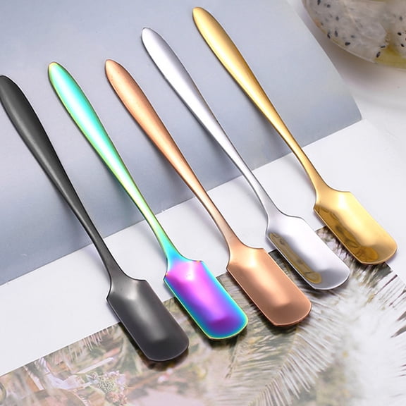 ibasenice Set of 5 Stainless Steel Coffee Spoons, Easy to Clean, Perfect for Coffee, Tea, Cake, and Dessert Serving
