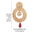 thumbnail image 6 of Sunsoul by Touchstone Indian Bollywood Rich Beautiful Studded Look White Rhinestone Red Drop Chaand Moon Designer Jewelry Earrings In Antique Gold Tone For Women., 6 of 7