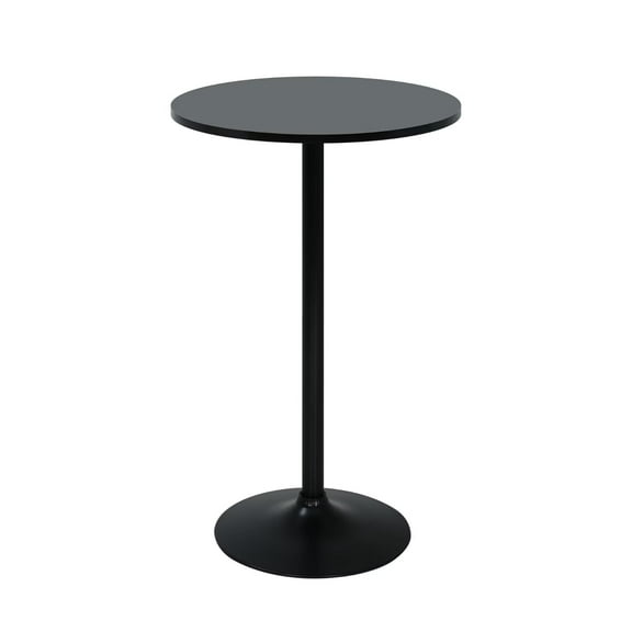 YRLLENSDAN 38.9 inch Round High Top Bar Table, Small Cocktail Tables for Parties Bistro Drink, Wooden Tall Bistro Table for Small Spaces, Black