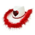 thumbnail image 6 of Rhinestone Love Heart Women Glitter Cowboy Hat Fur-edged Cowgirl Hats Women Funny Performance Costume Cosplay Hat for Wedding Carnival Party, 6 of 9