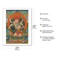 thumbnail image 2 of Mahakala Shadbhuja Sita (White Lord with Six Hands) - Tantric Wealth Deity - Vintage Tibetan Thangka Buddhist Painting - Fine Art Matte Paper Print (Unframed) 20x26in, 2 of 4