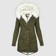 thumbnail image 4 of Luowei Winter Thermal Christmas Jackets, Green Loose Casual Outdoor Coats, Women Plus Size Winter Coat Lapel Collar Long Sleeve Jacket Vintage Thicken Coat Jacket Warm Hooded Thick Padded Outerwear B, 4 of 4