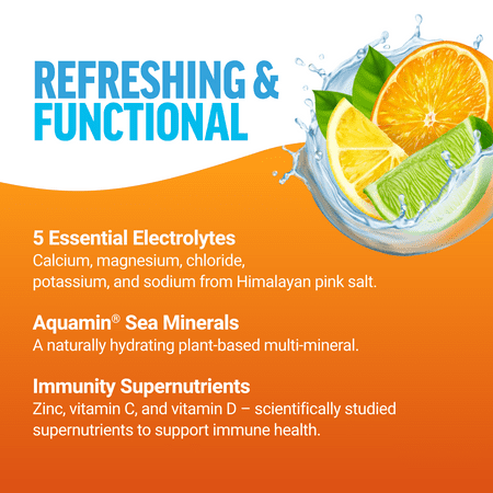Force Factor Liquid Labs Immunity Electrolytes Powder & Immune Support Supplement, Hydration Packets with Immunity Vitamins, Electrolytes, Minerals, & Antioxidants, Fresh Citrus Flavor, 20 Stick Packs