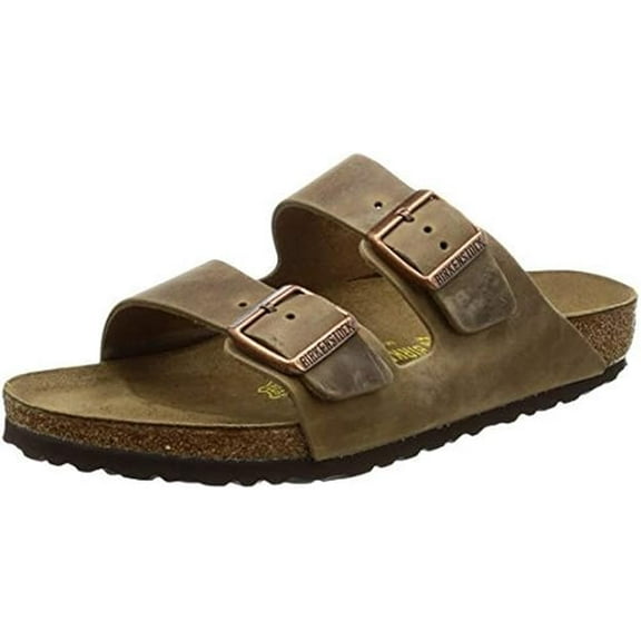 Birkenstock Unisex Arizona Sandal,Waxy Leather Tobacco Brown,40 M EU