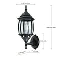 thumbnail image 2 of 2-Pack 1-Light 16.85-in Black Outdoor Wall Lantern Sconce, 2 of 6
