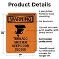 thumbnail image 2 of (2 Pack) Tornado Shelter Keep With Symbol OSHA Warning Sign 7 Inch X 10 Inch Plastic Sign, Weather Resistant, UV Protected for Workplace, Business, and Construction Site, Made in the, 2 of 8