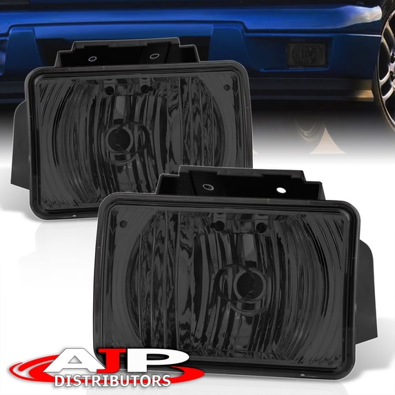 AJP Distributors Smoke Lens Chrome Housing Front Driving Bumper Fog Lights Lamps Assembly Pair LH & RH Compatible/Replacement For Chevy Colorado GMC Canyon 2004 2005 2006 2007 2008 2009 2010 2011 2012