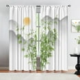 thumbnail image 4 of Bamboo Forest Window Curtain Panels 42x54in - Hinode Mountain Leaf Ink Painting Soundproof Long Curtains, Energy Saving Thermal Insulation Shading Window Drape for Living Room Bedroom Kitchen, 4 of 6