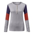 thumbnail image 5 of Blusa de encaje con cuello en V y manga larga estampada para mujer Fridja  fhghd2093, 5 of 5