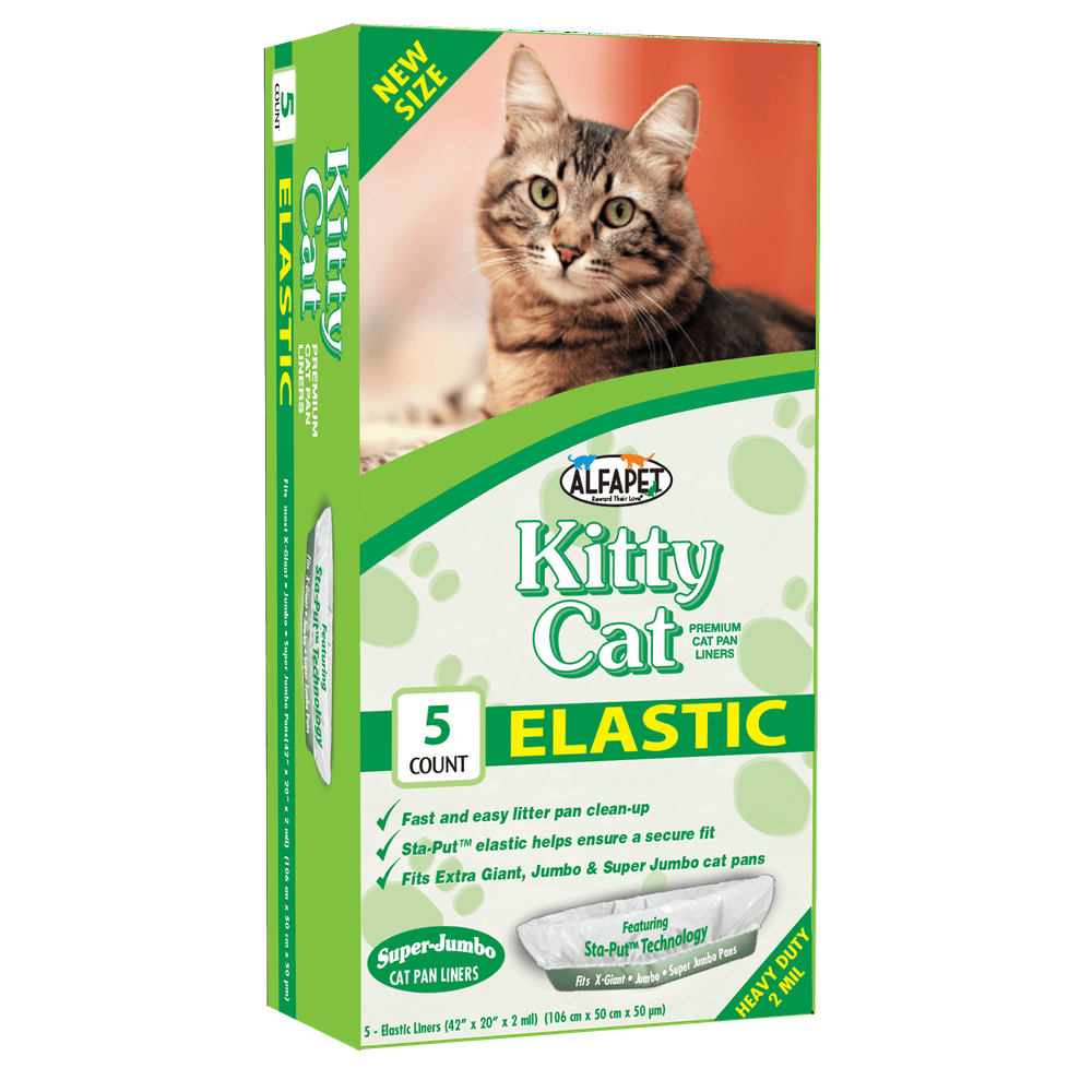 Alfapet Kitty Cat Pan Litter Box Disposable, Elastic Liners5PackFor