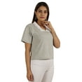thumbnail image 2 of Moomaya Womens Peter Pan Lace Collar Top Plain Jersey Short Casual Tshirt, 2 of 8