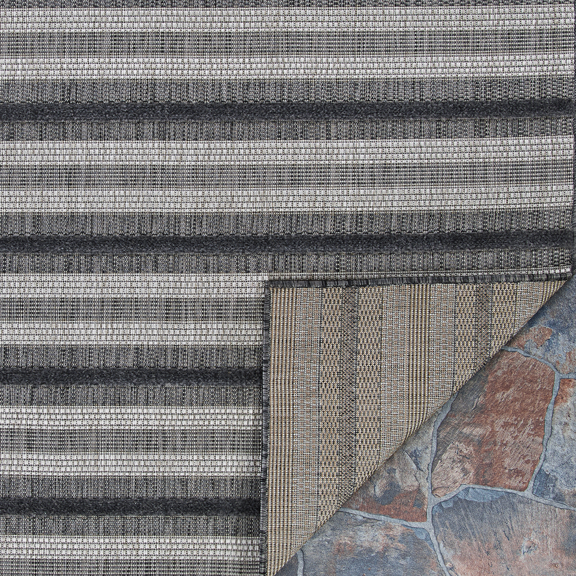 Couristan Veranda Havasu Stripe Grey-Coal Indoor/Outdoor Area Rug, 3'11" x 5'6" - image 2 of 13