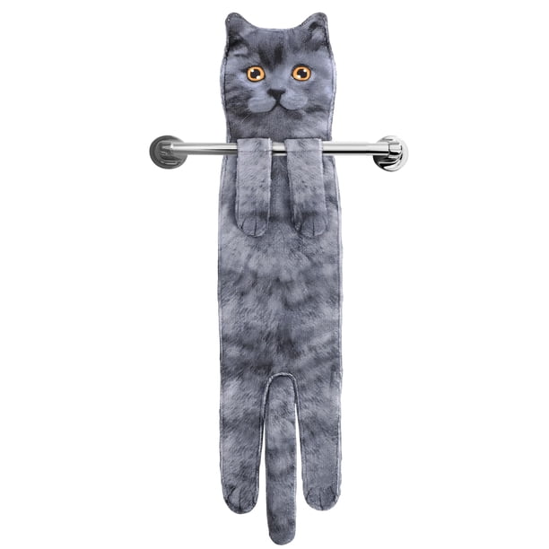 Toalla de mano AGRIMONY Cat Funny para baño y cocina - Cute D