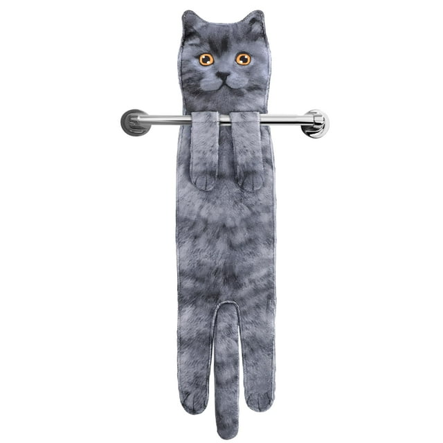 Toalla de mano AGRIMONY Cat Funny para baño y cocina - Cute D