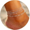 thumbnail image 1 of Tobilleras con cuentas y corazón, bonitas pulseras para el tobillo para mujer, tobilleras doradas y plateadas, cadena para el pie de playa para adolescentes, 5 unidades, tobilleras plateadas., 1 of 5
