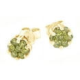 thumbnail image 2 of AFFY Round Cut Yellow Natural Diamond Flower Stud Earrings In 14k Yellow Gold (1 Cttw), 2 of 2