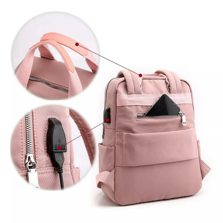 Adjustable Strap Women's Work Backpack, Zipper Commuter Bag