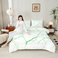 thumbnail image 5 of Manfei Aesthetic Marble Full Size Comforter Sets,Modern Fluid Art Bedding Comforter Set,Green White Bedding Sets For Adult,Breathable Bedroom Decor,3 Pieces, 5 of 9