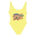thumbnail image 4 of Women's U-shaped square-neck backless high-shoulder one-piece swimming suit with American flag print, high elasticity, soft and quick-drying fabric (S-XXL), 4 of 5