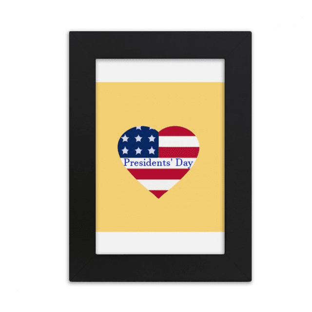 Heart American Presidents Day Flag Desktop Photo Frame Picture Display Art Painting Exhibit