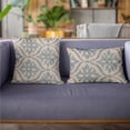 thumbnail image 3 of Plutus 26" x 26" Flowers Jacquard Luxury Throw Pillow in Blue, 3 of 9