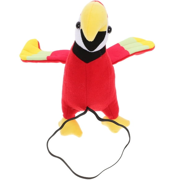 PENIKOKO Modèle d'Épaule de Perroquet Rouge en Peluche, Accessoire d'Oiseau Pirate pour Décoration de Cosplay