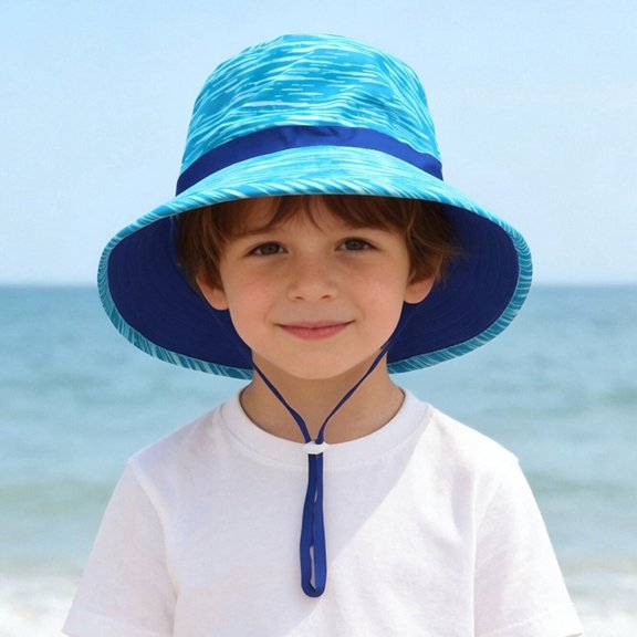 Jamicy Kids Hats for Summer Sun Hat with UPF 50 Outdoor Adjustable Infant Toddler Beach Hat with Wide Brim Bucket Hats for Kids