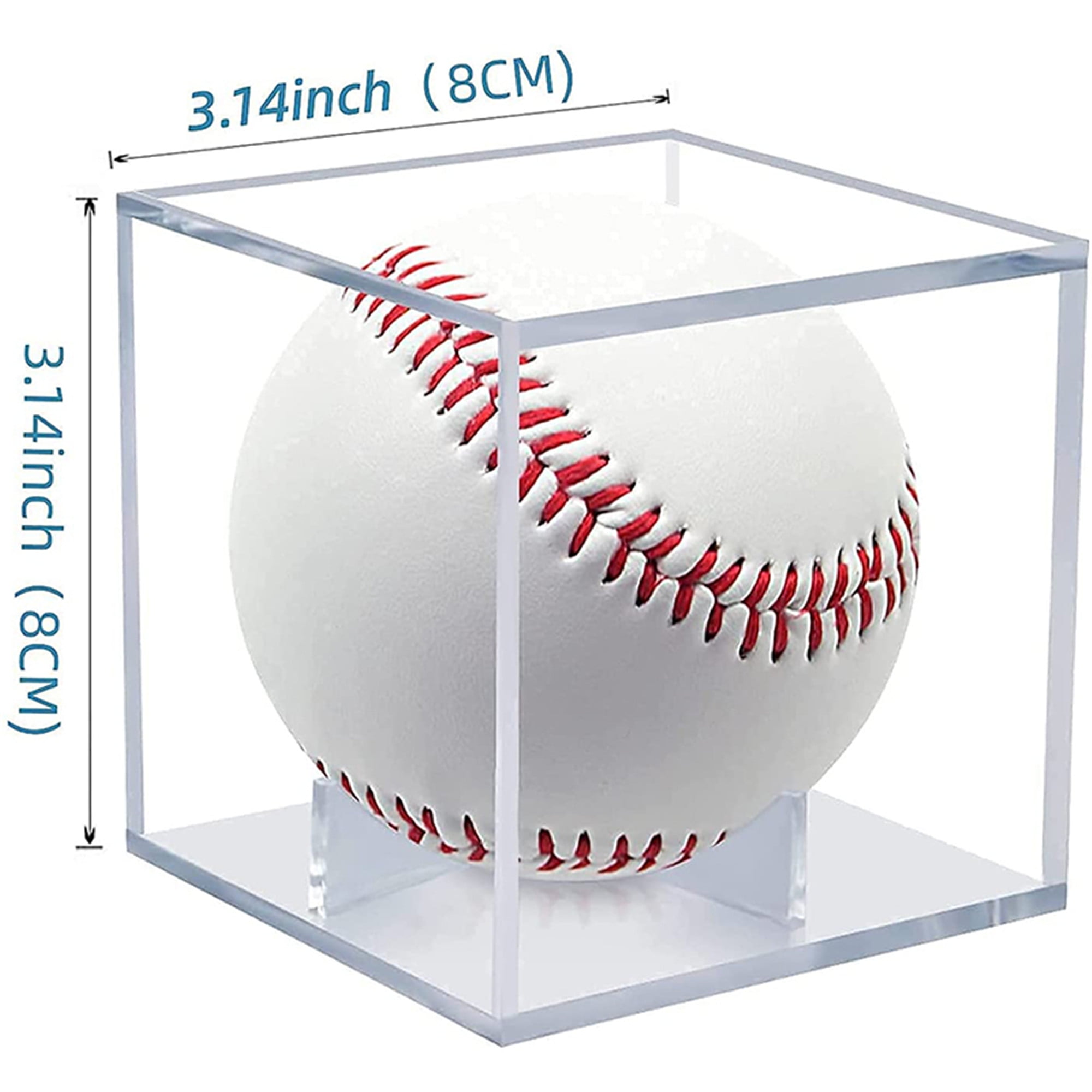 8x8x8cm Clear Acrylic Baseball or Cricket Ball Display Storage Box Case Holder 