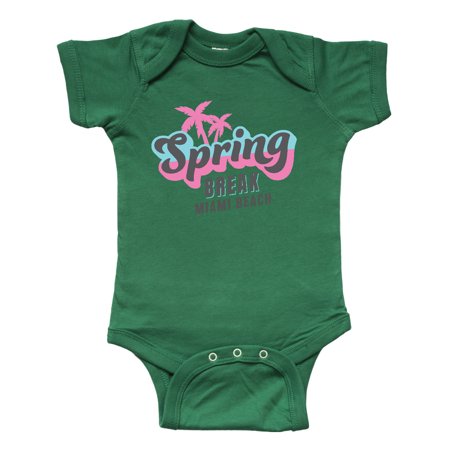 

Inktastic Spring Break Retro with Palm Trees Miami Beach Gift Baby Boy or Baby Girl Bodysuit