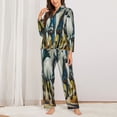 thumbnail image 2 of Sikiie Running horses Pajamas Set Long Sleeve Sleepwear Womens Button Down Nightwear Pj Sets-Small, 2 of 7