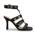 thumbnail image 2 of Women's Elegance Gladiator Kitten Heel Sandals with Gold Square Studs, 2 of 2