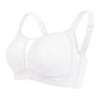 thumbnail image 6 of YANDW Full Coverage Wirefree Bras for Women Unlined Plus Size Lace Minimizer Bralette, White 42C, 6 of 8